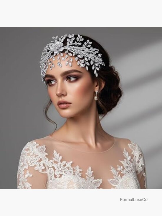 Handmade Rhinestone Crystal Floral Wedding Headpiece Hair Accessory Bride main image 5